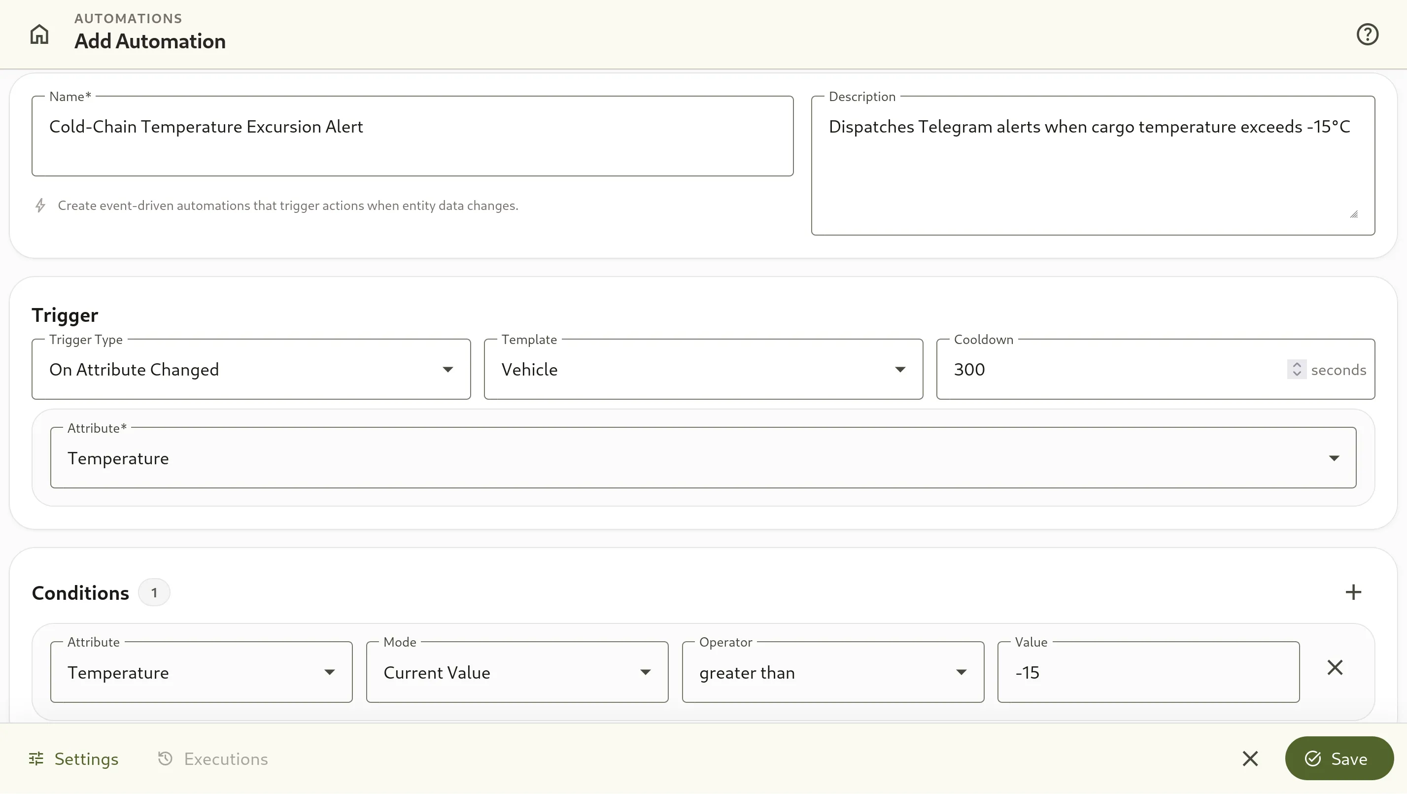 Add Automation Trigger & Conditions